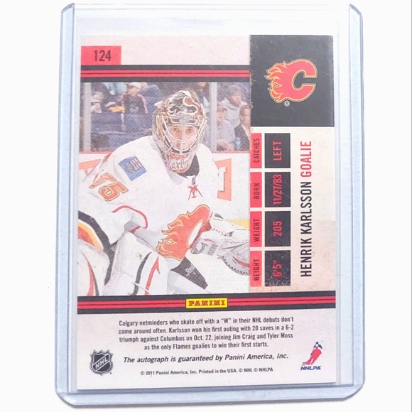 Henrik Karlsson Rookie Panini 2010-11 Playoff Contenders Autograph Card Flames - Picture 2 of 2